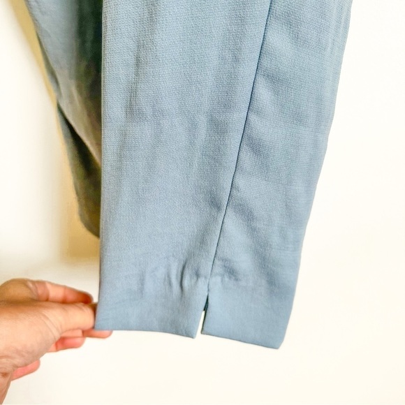Zara Basic Slate Blue Flowy Elastic Waist Tie Front Trousers Pants sz Medium - Picture 6 of 9